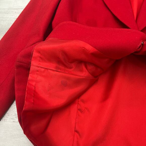 Pendleton Vintage Red Virgin Wool Fully Lined USA Classic Sports Coat Blazer 14 - Picture 3 of 13